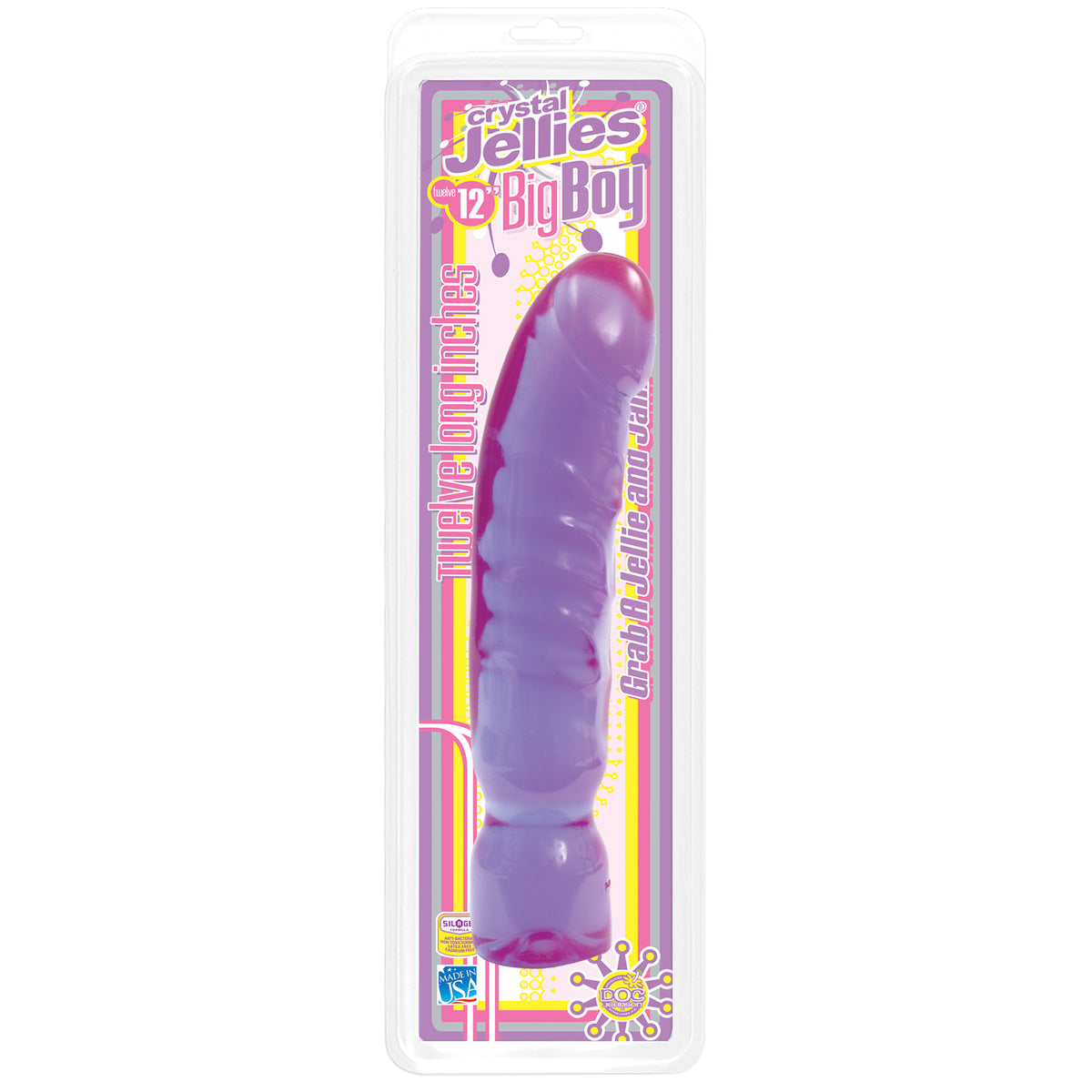 CRYSTAL JELLIES BIG BOY PURPLE DONG 12IN