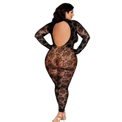 GLOVED BODYSTOCKING BLACK Q/S - DG0516BLKX