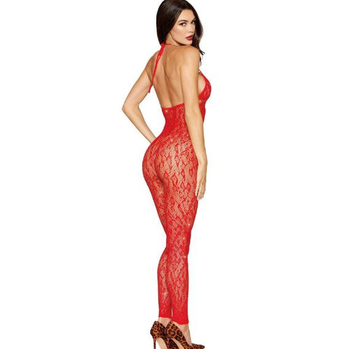 RHINESTONE BODYSTOCKING POINSETTIA O/S - DG0517PNSTA