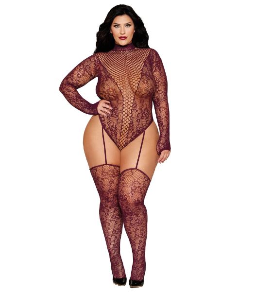 TEDDY BODYSTOCKING CHERRY LACQUER Q/S - DG0532CHRLCX