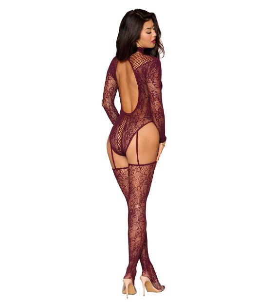 TEDDY BODYSTOCKING CHERRY LACQUER O/S - DG0532CHRLC