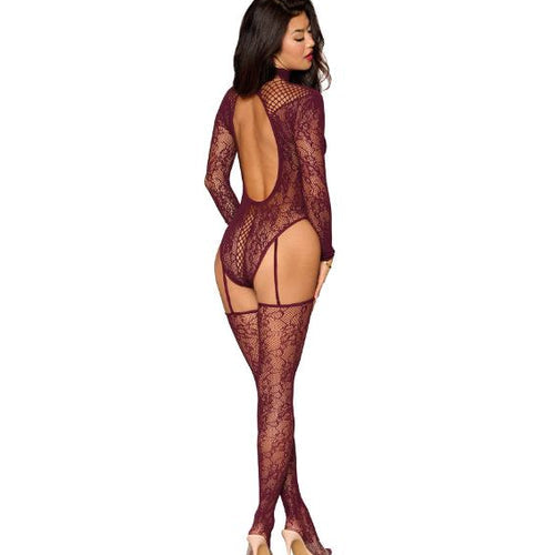 TEDDY BODYSTOCKING CHERRY LACQUER O/S - DG0532CHRLC