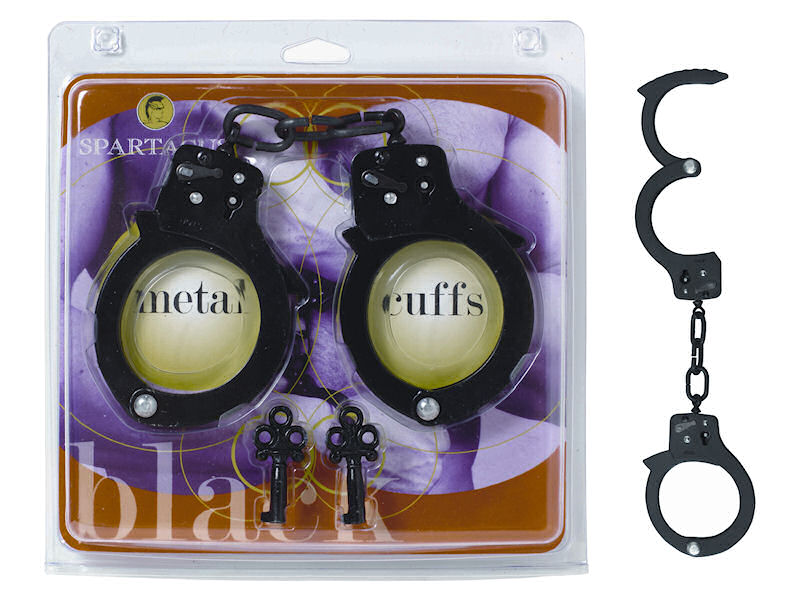 BLACK SINGLE LOCK HANDCUFFS - SPL08G1A