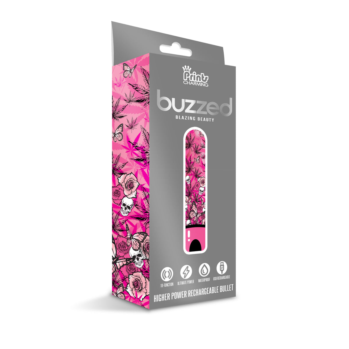 PRINTS CHARMING BUZZED HIGHER POWER RECHARGEABLE BULLET BLAZING BEAUTY - GN1000105