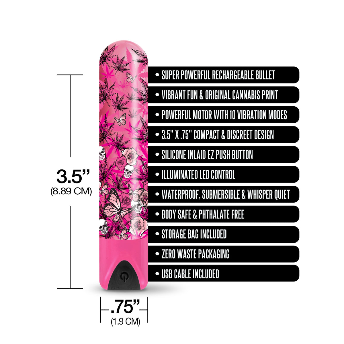 PRINTS CHARMING BUZZED HIGHER POWER RECHARGEABLE BULLET BLAZING BEAUTY - GN1000105