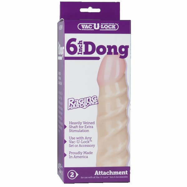 RAGING HARD ON 6IN DONG VAC U LOCK BX