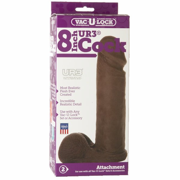VAC U LOCK ULTRASKYN COCK BLACK 8IN