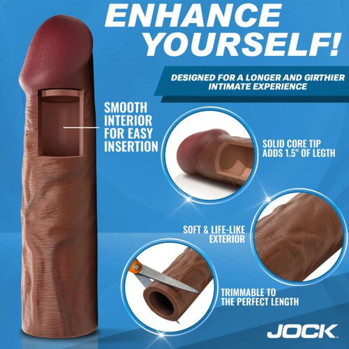 JOCK ENHANCERS 1.5IN REALISTIC PENIS EXTENSION DARK - CN1017DAR