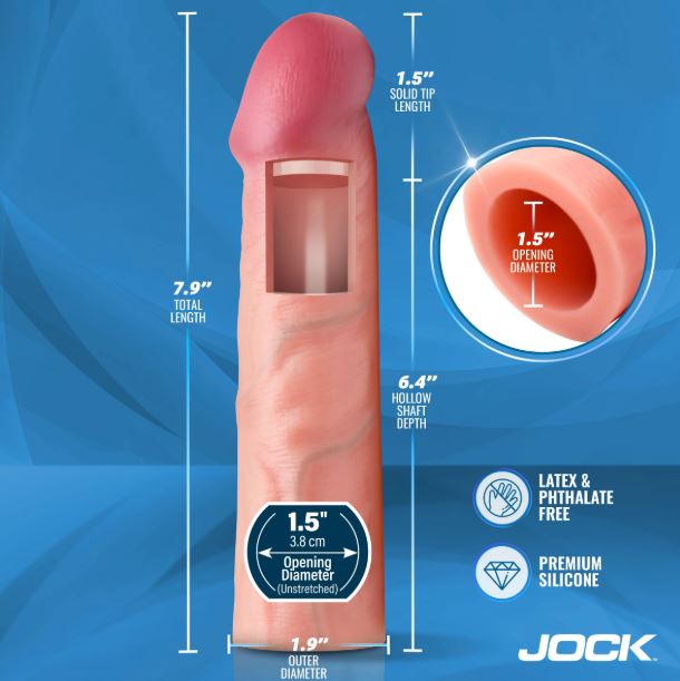 JOCK ENHANCERS 1.5IN REALISTIC PENIS EXTENSION LIGHT - CN1017LIG