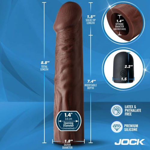 JOCK ENHANCERS 1.5IN REALISTIC PENIS EXTENSION VIBRATING DARK - CN1019DAR