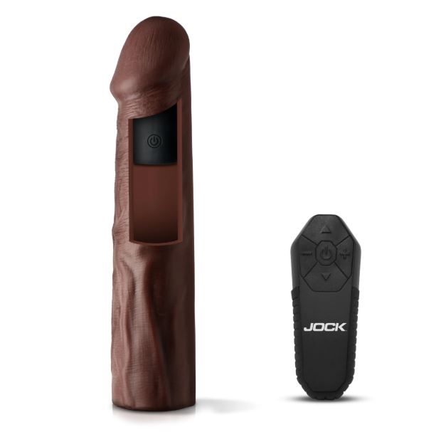 JOCK ENHANCERS 1.5IN REALISTIC PENIS EXTENSION VIBRATING DARK - CN1019DAR