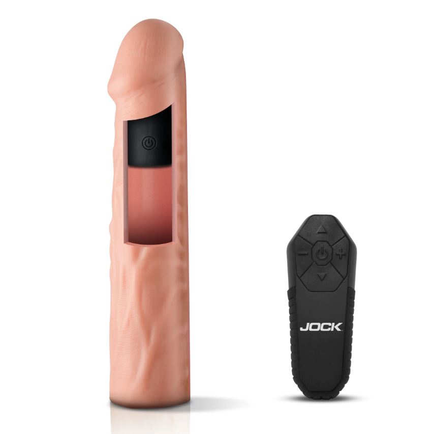 JOCK ENHANCERS 1.5IN REALISTIC PENIS EXTENSION VIBRATING LIGHT - CN1019LIG