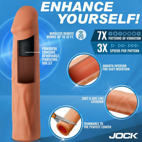JOCK ENHANCERS 1.5IN REALISTIC PENIS EXTENSION VIBRATING MEDIUM - CN1019MED