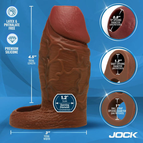 JOCK ENHANCERS PENIS ENHANCER W/ BALL STRAP DARK - CN1021DAR