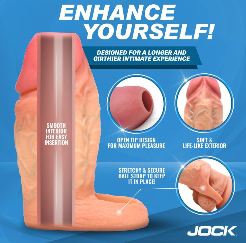 JOCK ENHANCERS PENIS ENHANCER W/ BALL STRAP LIGHT - CN1021LIG