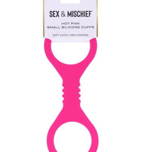 SEX & MISCHIEF HOT PINK SMALL SILICONE CUFFS - SS10233