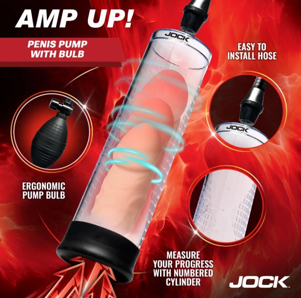 JOCK ADVANCED AMP UP PENIS PUMP W/BULB - CN1030