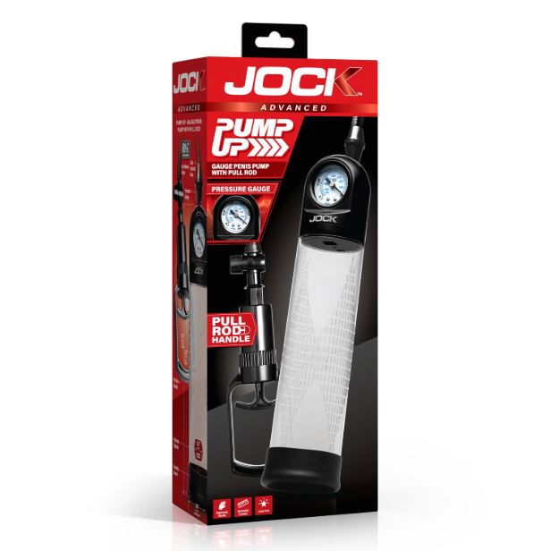JOCK ADVANCED PUMP UP GAUGE PENIS PUMP W/PULL HANDLE - CN1033