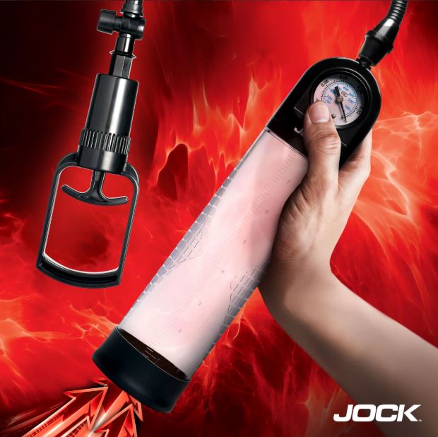 JOCK ADVANCED PUMP UP GAUGE PENIS PUMP W/PULL HANDLE - CN1033