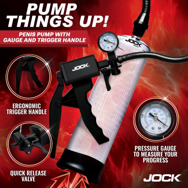 JOCK ADVANCED PUMP UP PENIS PUMP W/GAUGE &TRIGGER HANDLE - CN1035
