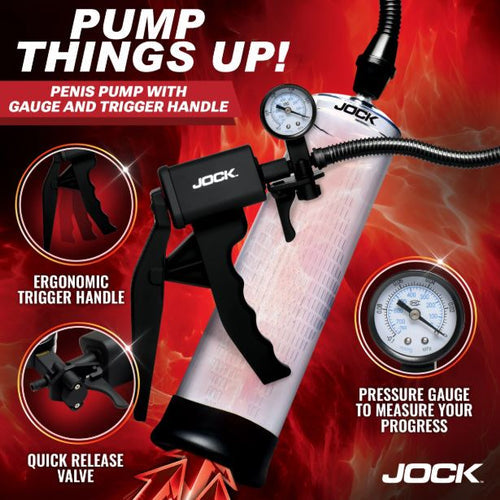 JOCK ADVANCED PUMP UP PENIS PUMP W/GAUGE &TRIGGER HANDLE - CN1035
