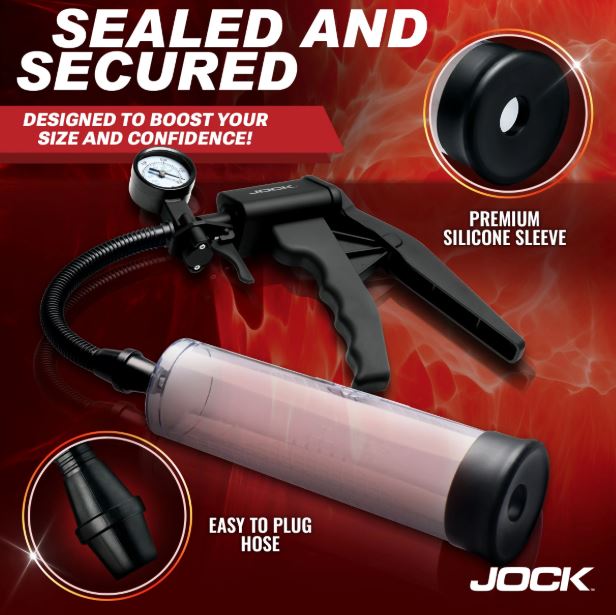 JOCK ADVANCED PUMP UP PENIS PUMP W/GAUGE &TRIGGER HANDLE - CN1035