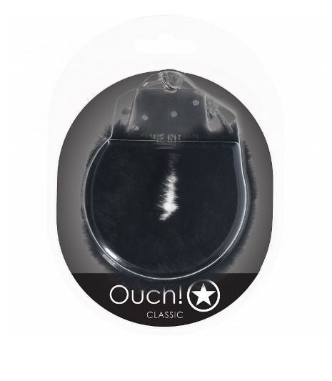 OUCH! CLASSIC FLUFFY HANDCUFFS BLACK - SHTOU1047BLK