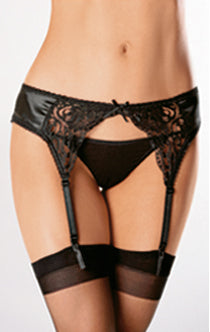 1062X Black Queen Garterbelt - Lingerie-Pinkfoxxx