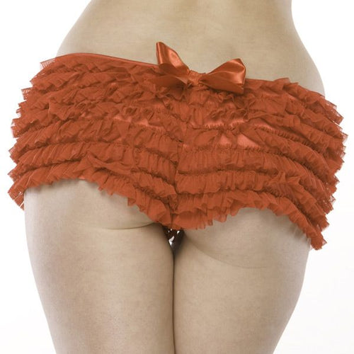 RUFFLE SHORTS W/BACK BOW RED O/S - CQ114RD