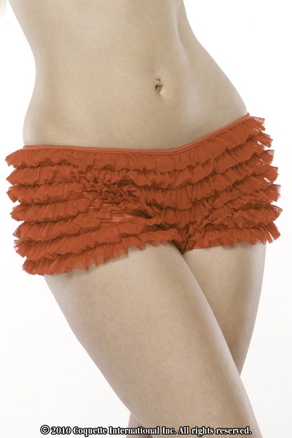 RUFFLE SHORTS W/BACK BOW RED O/S - CQ114RD
