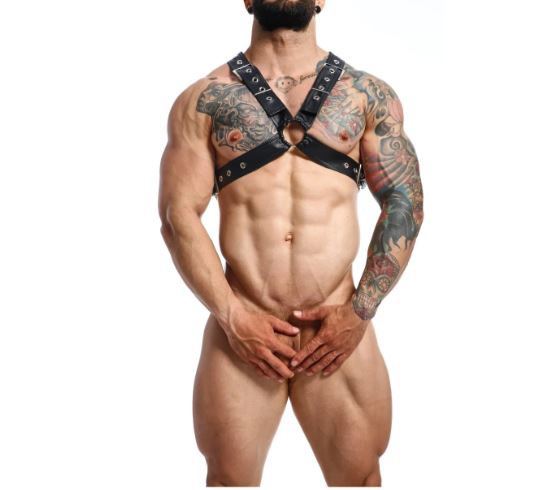 MALE BASICS DNGEON CLASSIC CROSS HARNESS BLACK O/S - MBDMBL12BLK