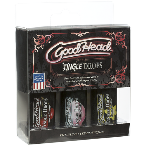 GOODHEAD TINGLE DROPS 3 PK 1 OZ FRENCH VANILLA SWEET CHERRY AND COTTON CANDY