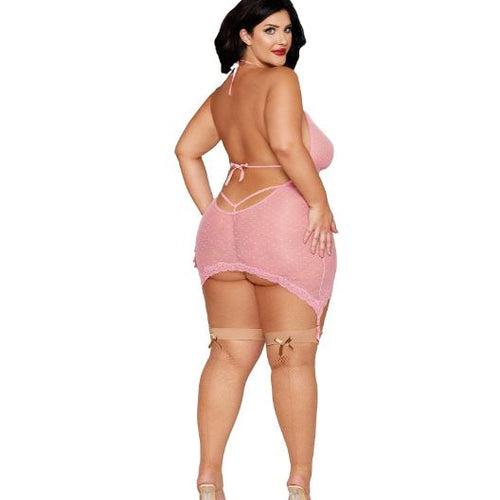 GARTER SLIP & G-STRING PETAL PINK Q/S - DG13692PETPKX