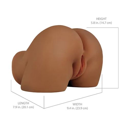 PDX ELITE SHAKE THAT ASS VIBRATING MEGA MASTURBATOR BROWN - PDRD63229
