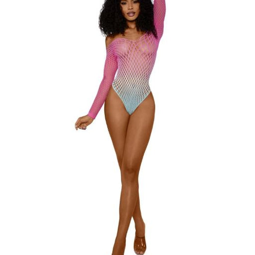 DREAMGIRL STAPLE OFF SHOULDER BODYSUI TROPICAL SKY OS - DG14092TRSK