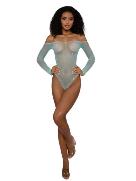 DREAMGIRL RHINESTONE OFF SHOULDER BODYST AGATE - DG14310AGTE