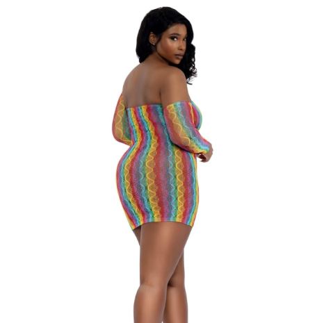 MINI DRESS WITH ARM WARMERS RAINBOW OSQ - DG14313RNB