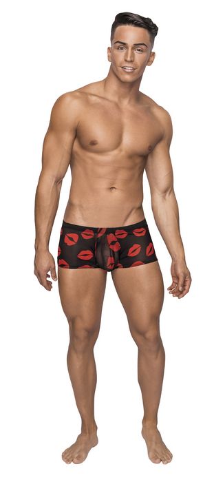 MINI SHORT SHEER LIPS BLACK LARGE - MP145232BKLG