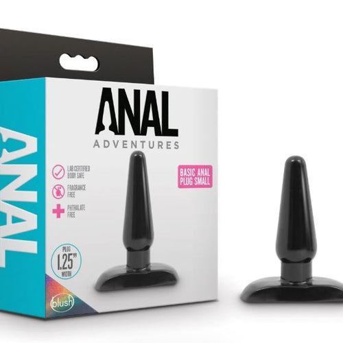 ANAL ADVENTURES BASIC ANAL PLUG - SMALL - BLACK - BN18615