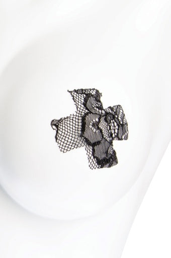 1893 - Lace Cross Pasties Set 1 Red 1 Black