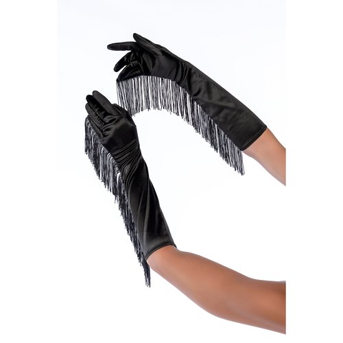 Make every gesture unforgettable in these satin opera gloves, finished with play