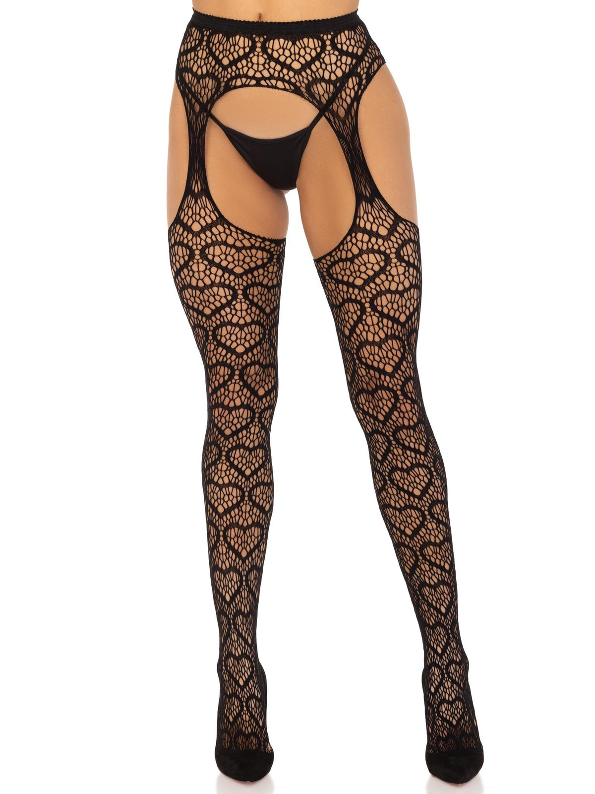 Amore Heart Net Suspender Pantyhose - 1958      00122