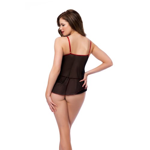 This babydoll with embroidered hearts is a tribute to love. Babydoll with underwire, front