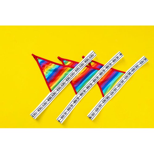 Be who you want to be with this sexy rainbow print thong with elastic waistband.