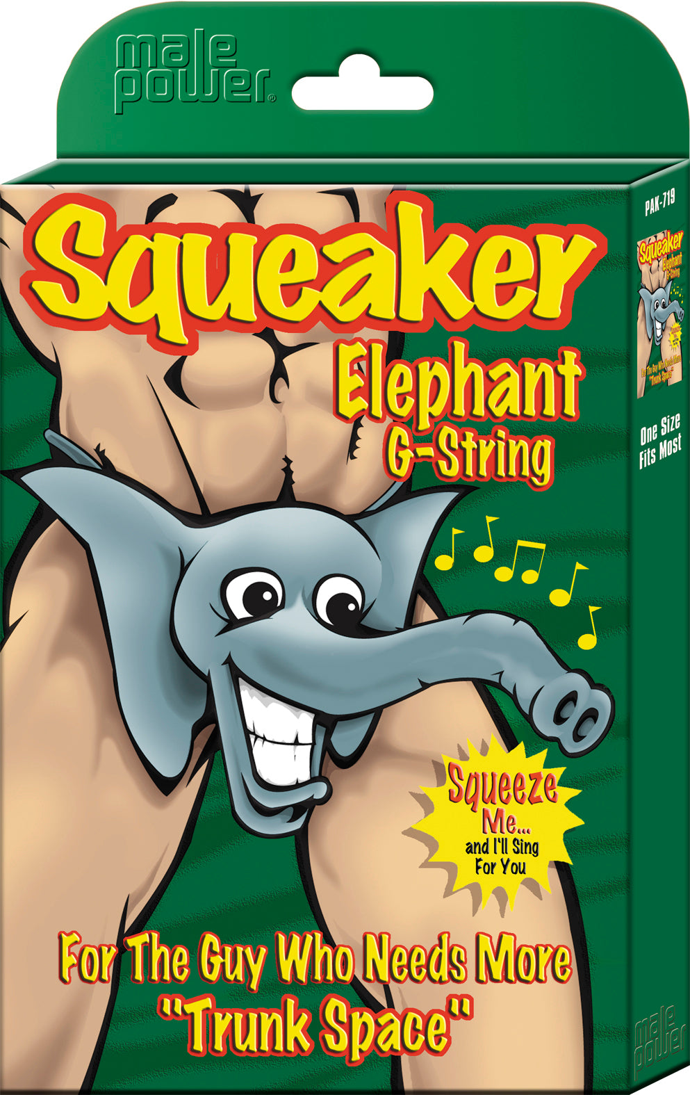 NOVELTY SQUEAKER ELEPHANT G-STRING O/S - MPPAK708
