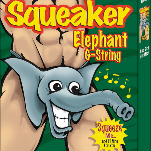 NOVELTY SQUEAKER ELEPHANT G-STRING O/S - MPPAK708