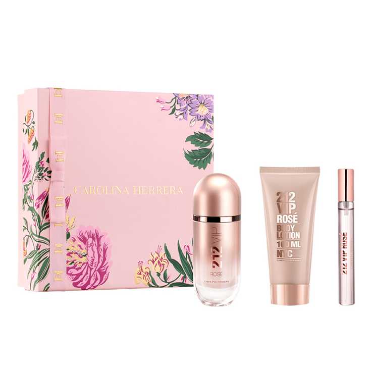 212 VIP ROSE 3PC SET, WOMEN'S GIFT SET, EDP-Pinkfoxxx