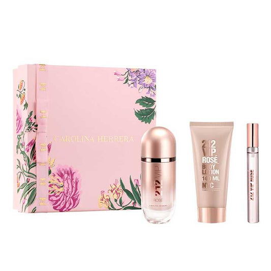 212 VIP ROSE 3PC SET, WOMEN'S GIFT SET, EDP-Pinkfoxxx