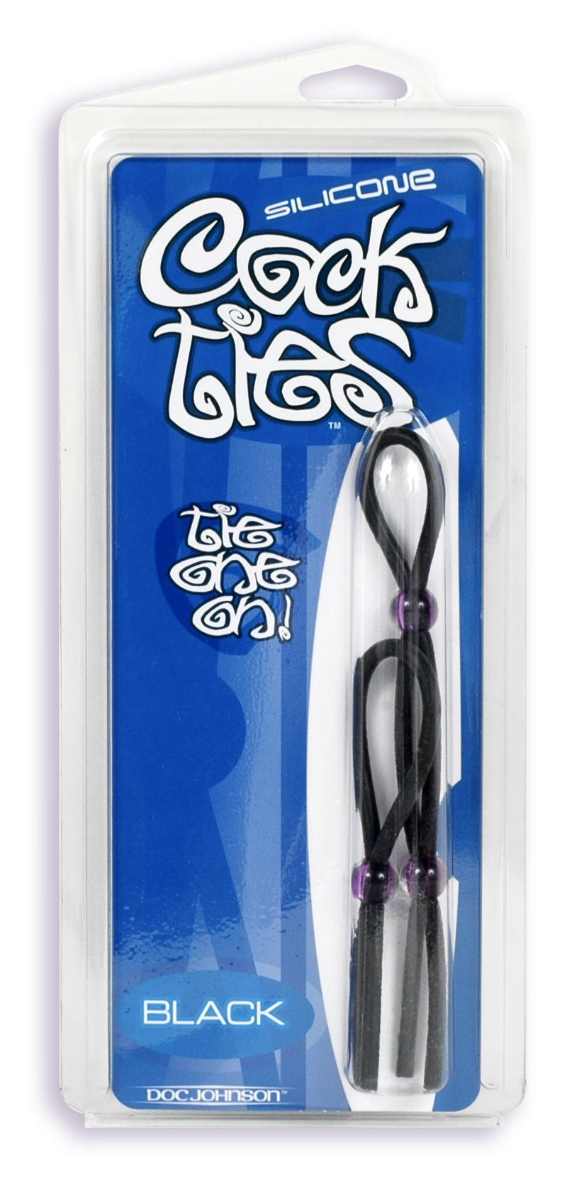 SILICONE COCK TIES BLACK