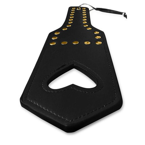 Add a playful edge to your bedroom adventures with this premium faux leather spanker, feat